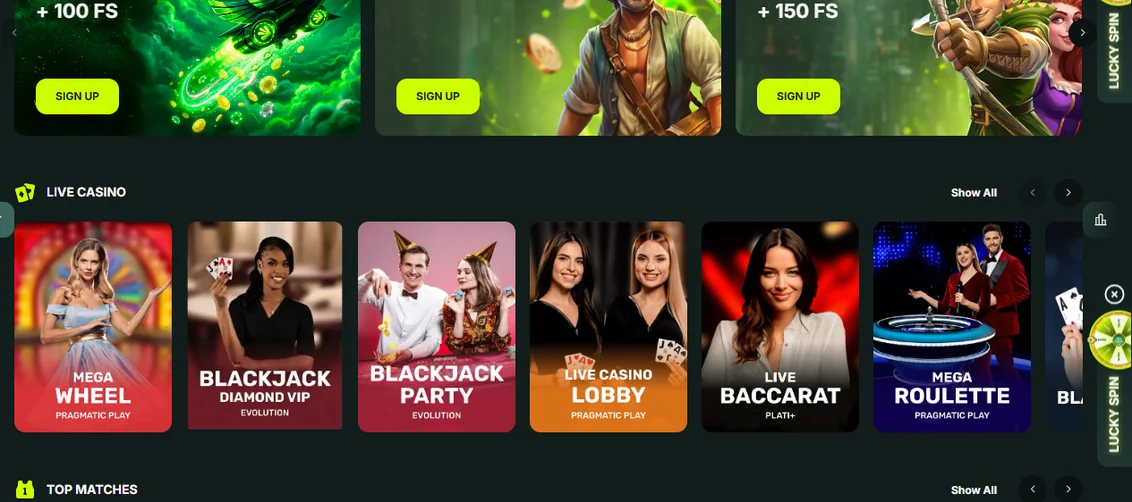 Join live casino tables